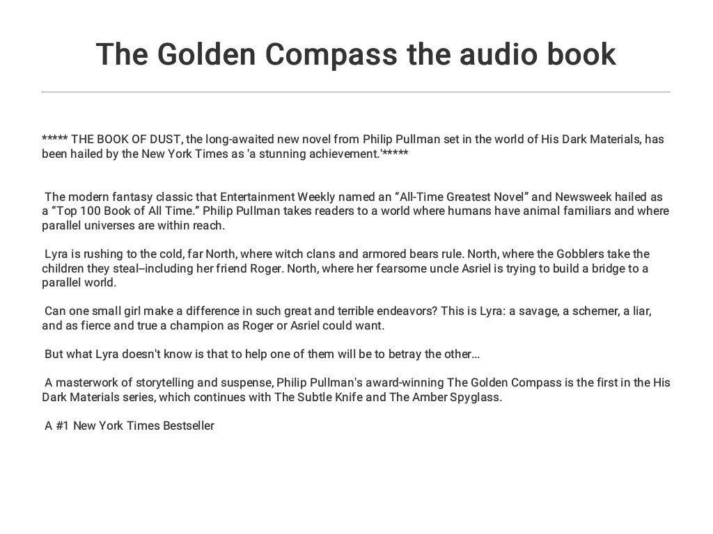 the golden compass audiobook free the golden compass audiobook free