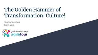 The Golden Hammer of
Transformation: Culture!
Shahin Sheidaei
Eglys Vera
 