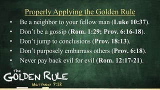 The golden rule | PPTX | Christianity | Religion & Spirituality