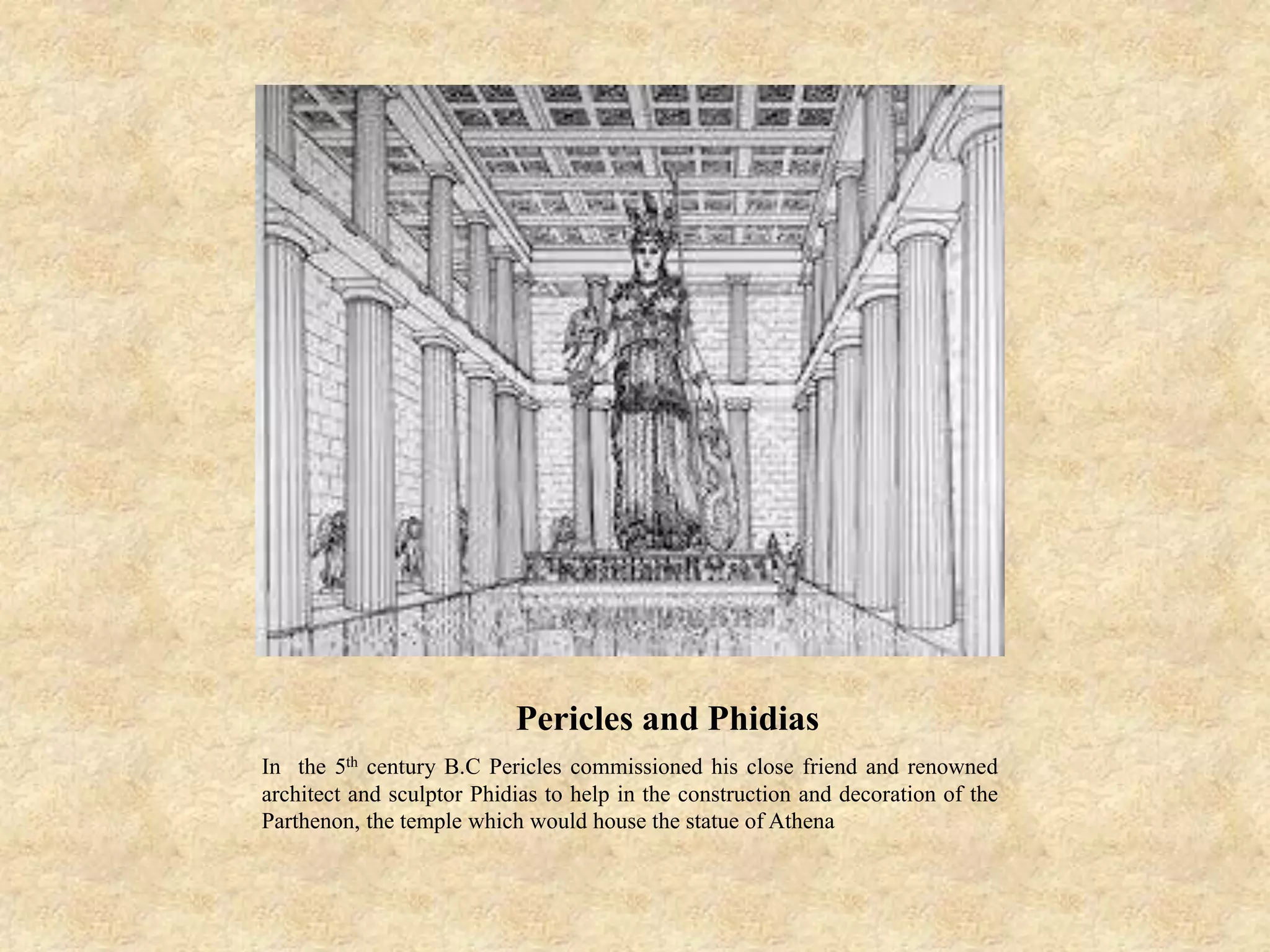 The gold ivory statue of athena PPT