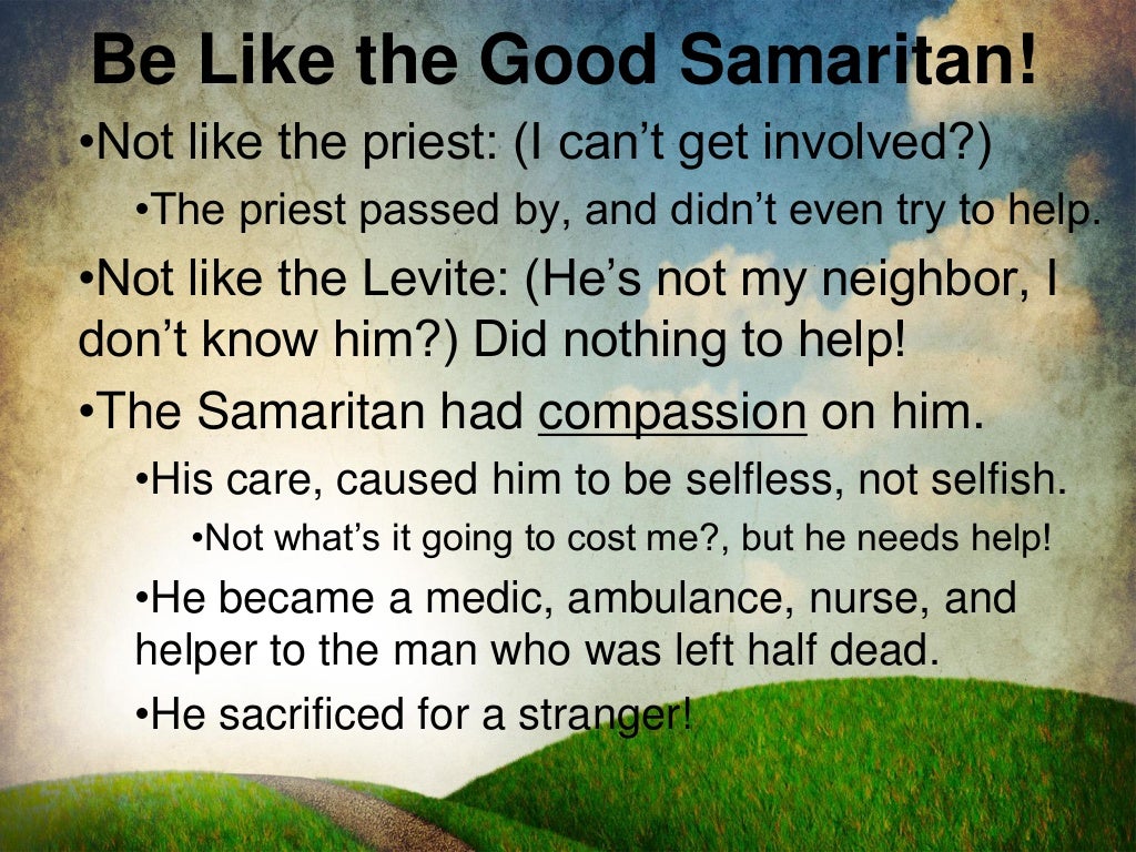 characteristics of a good samaritan essay