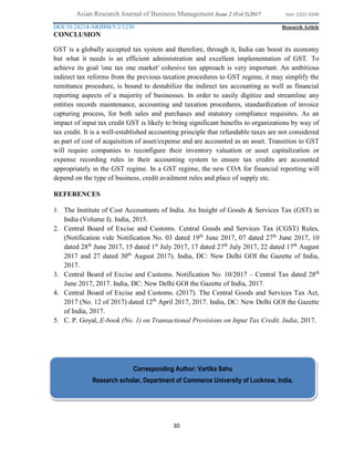 The goods and services tax regime in india an accounting perspective ...