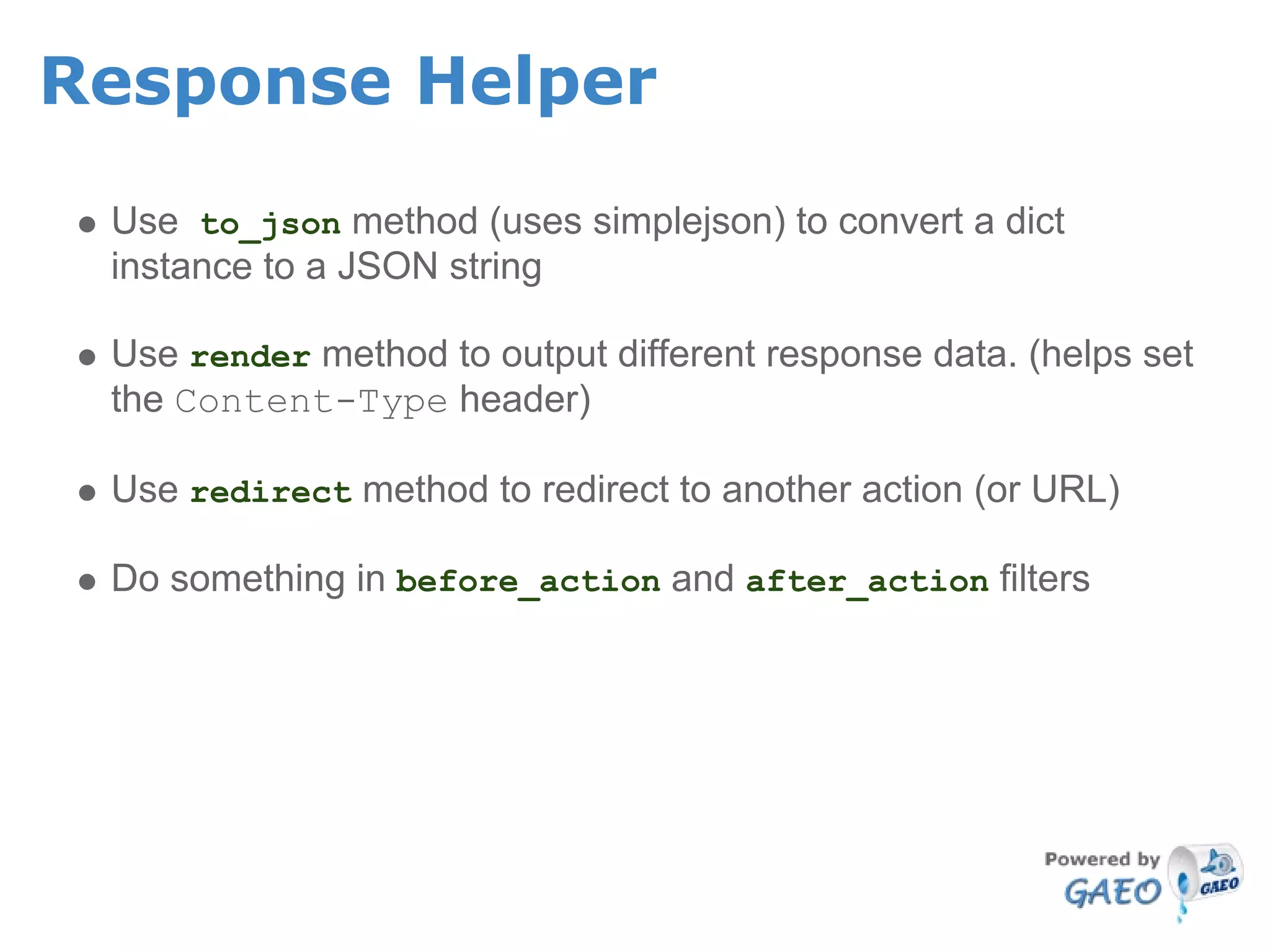 The Google App Engine Oil Framework