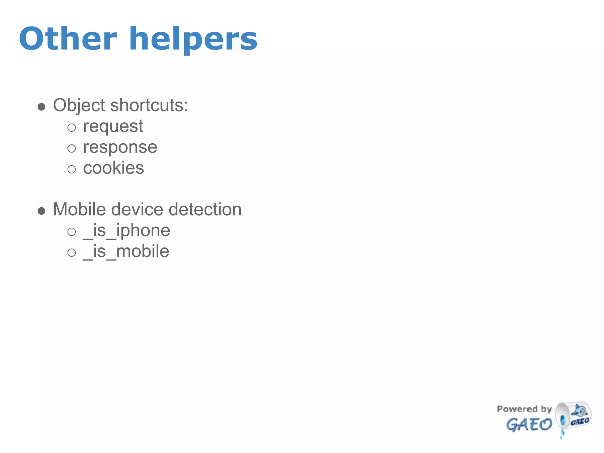 The Google App Engine Oil Framework