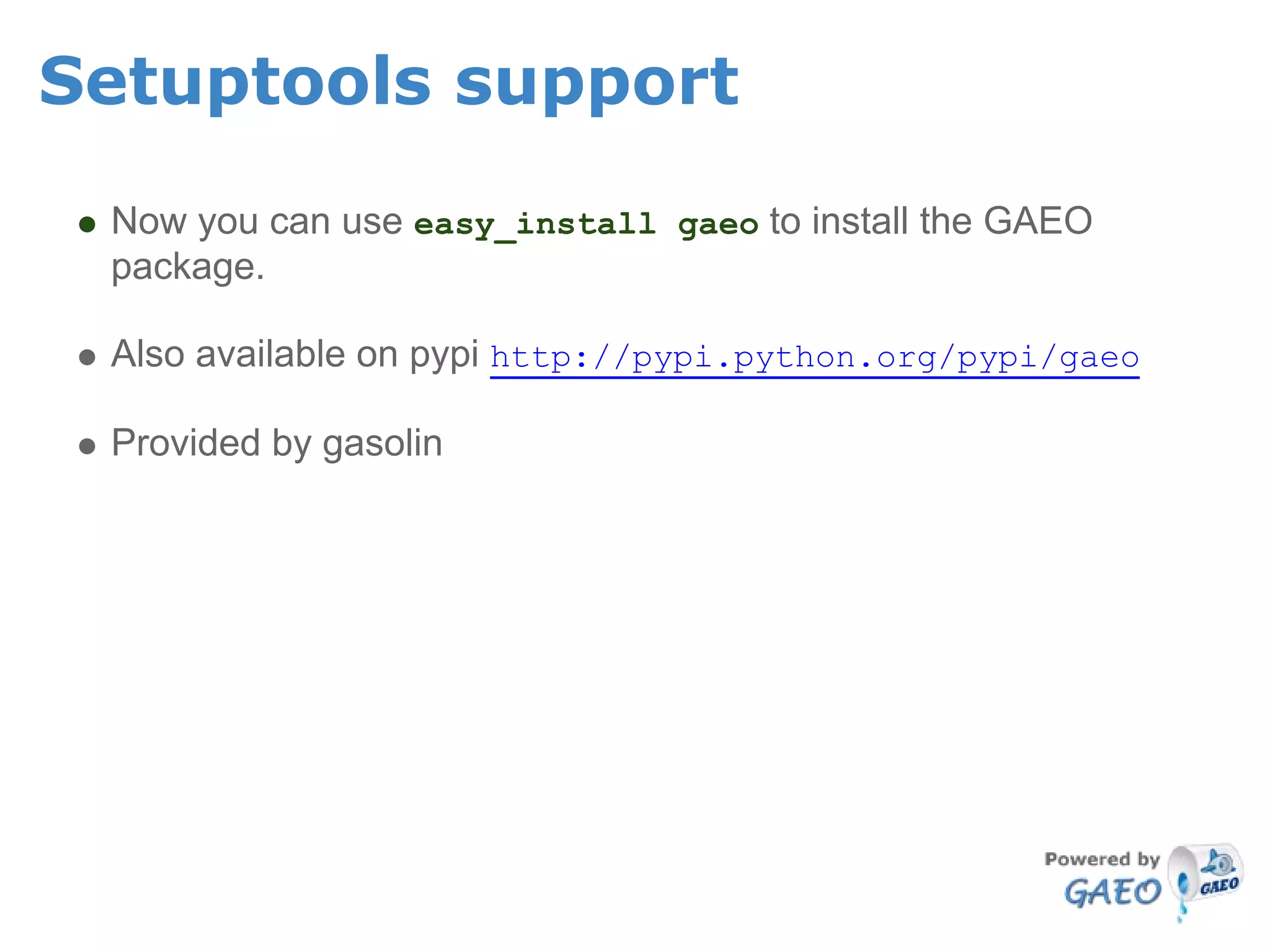 The Google App Engine Oil Framework
