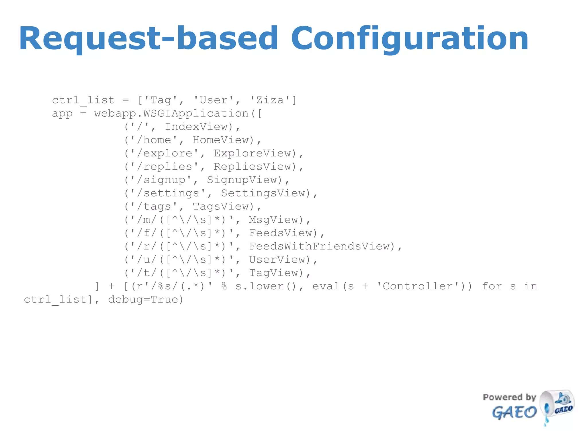 The Google App Engine Oil Framework