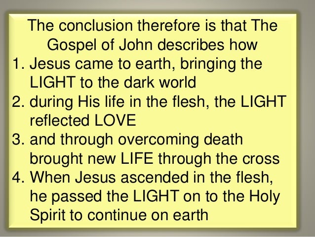 the gospel of john as viewed by the apostle john how to do a chapter outline