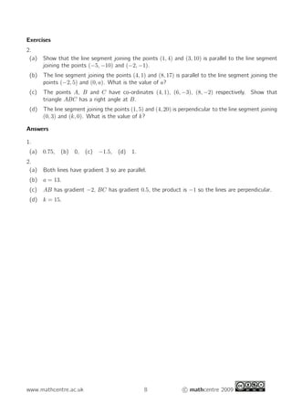 The gradient of a straight line | PDF