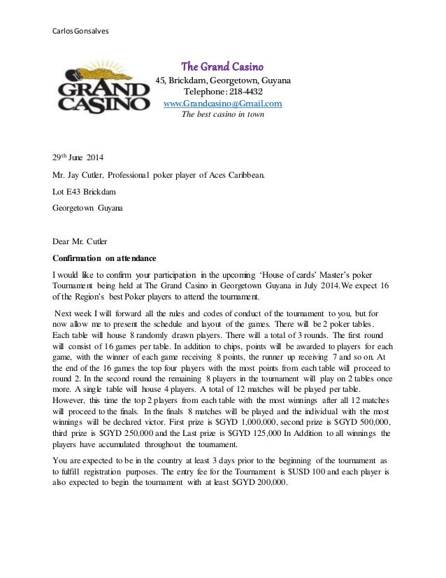 the grand casino 2 page letter 2 page cover letters