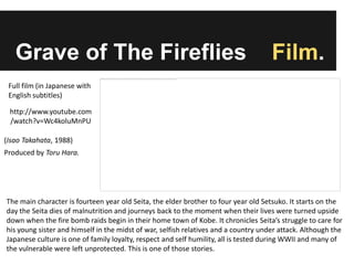 Hotaru no haka Grave of the Fireflies Year : 1988 - Japan Director