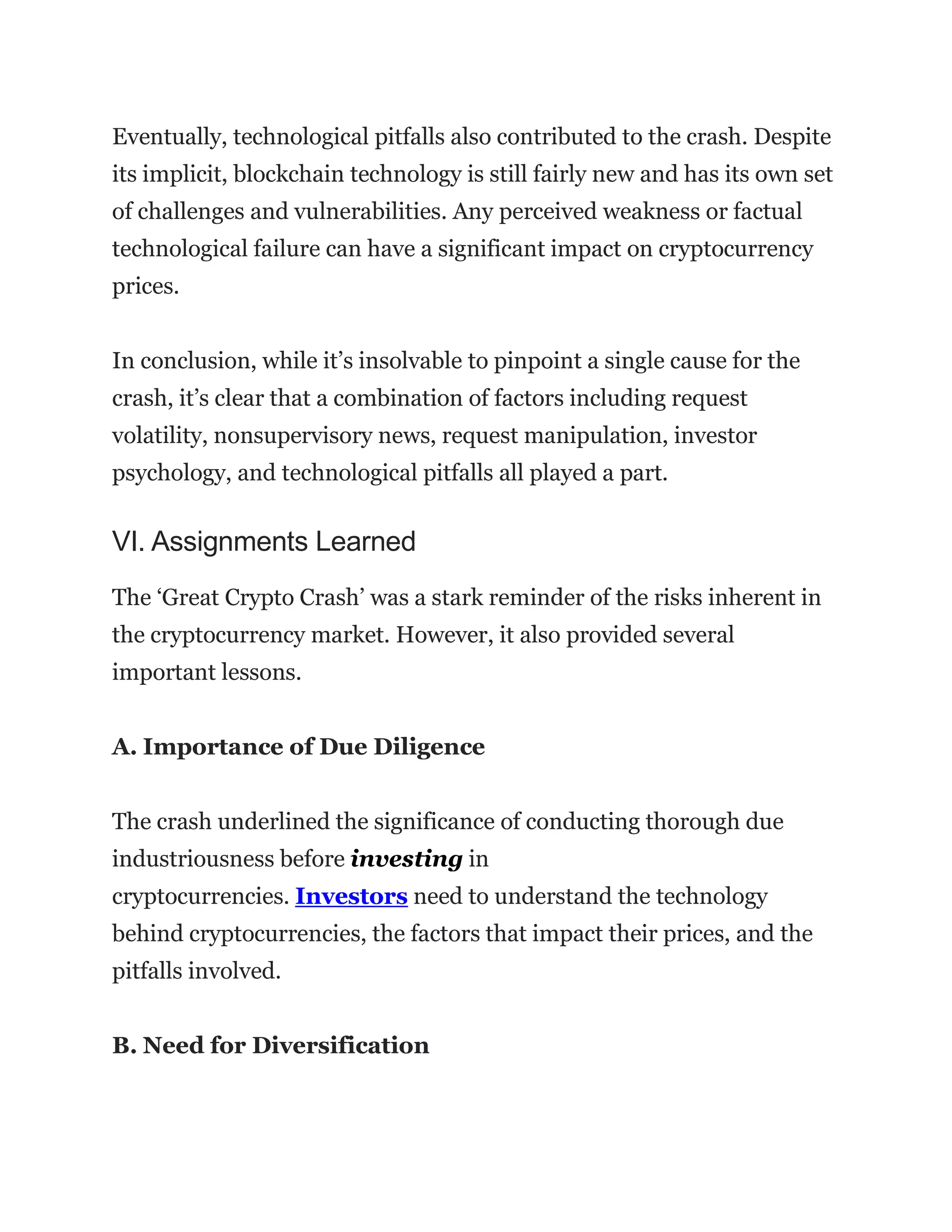 The Great Crypto Crash: A Post-Mortem Analysis | PDF