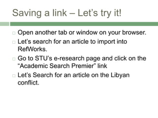 RefWorks - Try it out!Open a new browser window and let’s create a new RefWorks account!