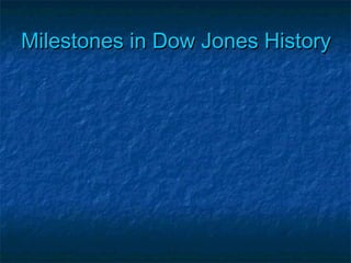 Milestones in Dow Jones HistoryMilestones in Dow Jones History
 