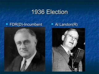 1936 Election1936 Election
 FDR(D)-IncumbentFDR(D)-Incumbent  Al Landon(R)Al Landon(R)
 