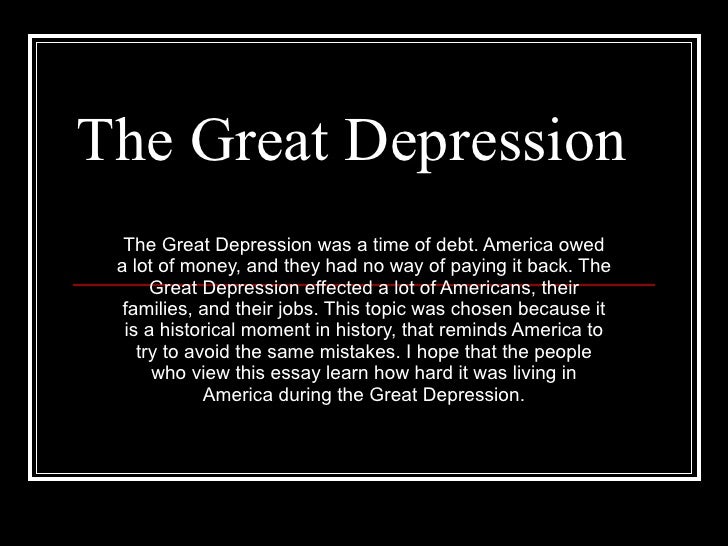 what is a good thesis statement for depression
