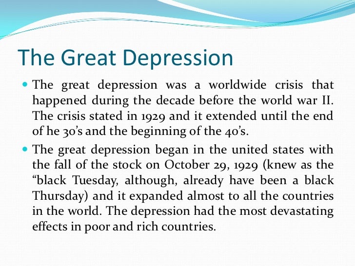 the great depression powerpoint