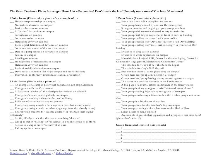 Scavenger Hunt List >> The Great Deviance Photo Scavenger Hunt List Scavenger Hunt List >> The Great Deviance Photo Scavenger Hunt List