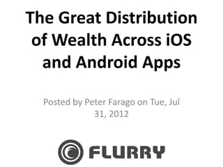 The Great Distribution
 of Wealth Across iOS
  and Android Apps

  Posted by Peter Farago on Tue, Jul
              31, 2012
 