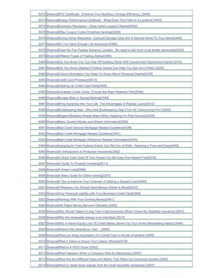 6472 [finance]EPC Certificate Enhance Your Building s Energy Efficiency_[3454]
6473 [finance]Energy Performance Certificate What Does This Hold for a Landlord [3453]
6474 [finance]Economic Recession - Does history support Obama[3442]
6475 [finance]EBay Coupon Code-Christmas Savings[3426]
6476 [finance]During Home Relocation Concord Storage Units Are A Second Home To Your Items[3464]
6477 [finance]Do You Have Enough Life Insurance [3380]
6478 [finance]Direct No Fax Payday Advance Lenders No need to ask from Local lender personally[3425]
6479 [finance]Different Types of Trading Styles[3395]
6480 [finance]Did You Know You Can Pay Off Existing Debts With Government Sponsored Grants [3374]
6481 [finance]Did You Know Obama's Federal Grants Can Help You Get Out of Debt [3420]
6482 [finance]Critical Information You Need To Know About Personal Checks[3378]
6483 [finance]Credit Card Processor[3413]
6484 [finance]Clearing Up Credit Card Debt[3405]
6485 [finance]Canadian Credit Cards Choose the Right Rewards Plan[3384]
6486 [finance]Bungee Bets in Spread Betting[3399]
6487 [finance]Bring Sunshine Into Your Life The Advantages of Payday Loans[3412]
6488 [finance]Bookkeeping Help - Why Hire Bookkeeping Help From An Outsourcing Firm [3444]
6489 [finance]Biggest Mistakes People Make When Applying For Paid Surveys[3434]
6490 [finance]Basic Quoted Stocks and Shares Information[3390]
6491 [finance]Bad Credit Second Mortgage Related Guideline[3438]
6492 [finance]Bad Credit Mortgage Related Guideline[3441]
6493 [finance]Bad Credit Mortgage Refinance Related Information[3445]
6494 [finance]Applying for Free Federal Grants Can Rid You of Debt - Applying is Free and Easy[3440]
6495 [finance]An Introduction to Protection Insurance[3382]
6496 [finance]A Quick Cash Sale Of Your House Can Be Easy And Hassle-Free[3376]
6497 [finance]A Guide To Property Investing[3411]
6498 [finance]A Green Loan[3466]
6499 [finance]A Basic Guide for Online trading[3397]
6500 [finance]4 Tips to Improve Your Chances of Getting a Student Loan[3460]
6501 [finance]4 Reasons You Should Send Money Online to Brazil[3407]
6502 [finance]Your Personal Liability with Your Business Credit Card[3468]
6503 [finance]Working With Your Existing Money[3491]
6504 [finance]Will Paper Money Become Obsolete [3485]
6505 [finance]Why Would I Need a Long Term Care Insurance When I Have My Disability Insurance [3541]
6506 [finance]Why the renewable energy is so important [3512]
6507 [finance]Why A Home Equity Line Of Credit Makes Sense For Your Home Remodeling Needs [3494]
6508 [finance]Where's My Inheritance Dad _[3540]
6509 [finance]What you thing importation of a Credit Card in the life of student [3495]
6510 [finance]What it Takes to Insure Your Classic Wheels[3479]
6511 [finance]What Is A FICO Score [3502]
6512 [finance]What Happens When a Company Files for Bankruptcy [3567]
6513 [finance]What Are the Different Facts and Myths That Affect Car Insurance Quotes [3506]
6514 [finance]Want to obtain forex signals from the most reputable companies [3501]
 