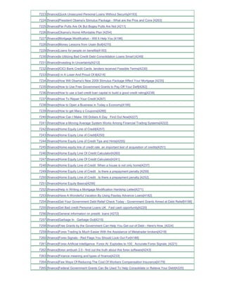 7223 [finance]Quick Unsecured Personal Loans Without Security[4193]
7224 [finance]President Obama's Stimulus Package - What are the Pros and Cons [4263]
7225 [finance]Par Putts Are Ok But Bogey Putts Are Not [4211]
7226 [finance]Obama's Home Affordable Plan [4254]
7227 [finance]Mortgage Modification - Will It Help You [4196]
7228 [finance]Money Lessons from Usain Bolt[4270]
7229 [finance]Loans for people on benefits[4183]
7230 [finance]Is Utilizing Bad Credit Debt Consolidation Loans Smart [4249]
7231 [finance]Investing In Uncertainty[4212]
7232 [finance]ICICI Bank Credit Cards tenders received Feasible Terms[4230]
7233 [finance]I m A Loser And Proud Of It[4214]
7234 [finance]How Will Obama's New 2009 Stimulus Package Affect Your Mortgage [4235]
7235 [finance]How to Use Free Government Grants to Pay Off Your Deft[4262]
7236 [finance]How to use a bad credit loan capital to build a good credit rating[4238]
7237 [finance]How To Repair Your Credit [4267]
7238 [finance]How to Open a Business in Today s Economy[4195]
7239 [finance]How to get Macy s Coupons[4266]
7240 [finance]How Can I Make 100 Dollars A Day Find Out Now[4227]
7241 [finance]How a Moving Average System Works Among Financial Trading Systems[4222]
7242 [finance]Home Equity Line of Credit[4257]
7243 [finance]Home Equity Line of Credit[4250]
7244 [finance]Home Equity Line of Credit Tips and Hints[4255]
7245 [finance]Home equity line of credit rate an important test of acquisition of credits[4251]
7246 [finance]Home Equity Line Of Credit Calculator[4260]
7247 [finance]Home Equity Line Of Credit Calculator[4241]
7248 [finance]Home Equity Line of Credit When a house is not only home[4237]
7249 [finance]Home Equity Line of Credit Is there a prepayment penalty [4259]
7250 [finance]Home Equity Line of Credit Is there a prepayment penalty [4252]
7251 [finance]Home Equity Basics[4256]
7252 [finance]Help in Writing a Mortgage Modification Hardship Letter[4271]
7253 [finance]Have A Wonderful Vacation By Using Payday Advance Loans[4182]
7254 [finance]Get Your Government Debt Relief Check Today - Government Grants Aimed at Debt Relief[4198]
7255 [finance]Get Bad credit Personal Loans UK Fast cash opportunity[4220]
7256 [finance]General information on prestiti loans [4272]
7257 [finance]Garbage In Garbage Out[4215]
7258 [finance]Free Grants by the Government Can Help You Get out of Debt - Here's How_[4224]
7259 [finance]Forex Trading Is Much Easier With the Assistance of Metatrader brokers[4219]
7260 [finance]Forex Signals - Red Flags You Should Look Out For[4188]
7261 [finance]Forex Artificial Intelligence Forex AI Explodes to 100_ Accurate Forex Signals_[4221]
7262 [finance]forex ambush 2.0 - find out the truth about this forex software[4243]
7263 [finance]Finance meaning and types of finance[4233]
7264 [finance]Few Ways Of Reducing The Cost Of Workers Compensation Insurance[4179]
7265 [finance]Federal Government Grants Can Be Used To Help Consolidate or Relieve Your Debt[4225]
 