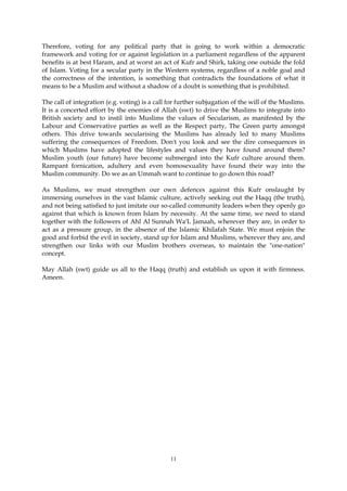 VOTING The Shirk of Voting to Man-Made Law The greater of the two evils ...