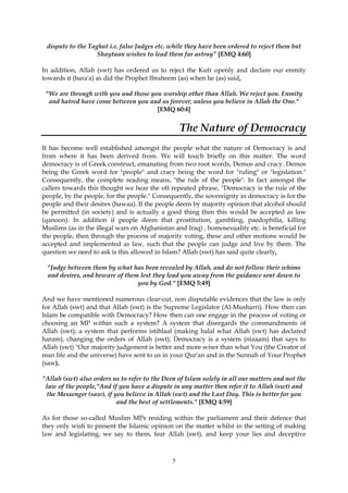 VOTING The Shirk of Voting to Man-Made Law The greater of the two evils ...