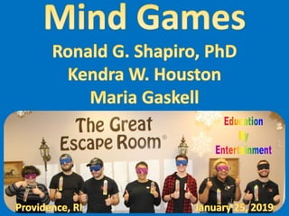 Mind Games at The Great Escape Room in Providence RI on January 25, 2019