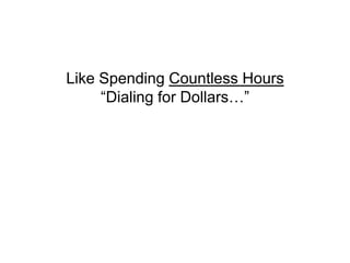 Like Spending Countless Hours
     “Dialing for Dollars…”
 