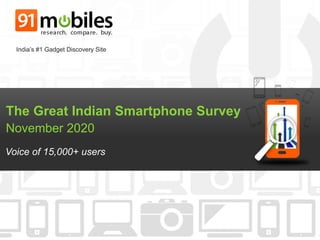 The Great Indian Smartphone Survey
November 2020
Voice of 15,000+ users
India’s #1 Gadget Discovery Site
 