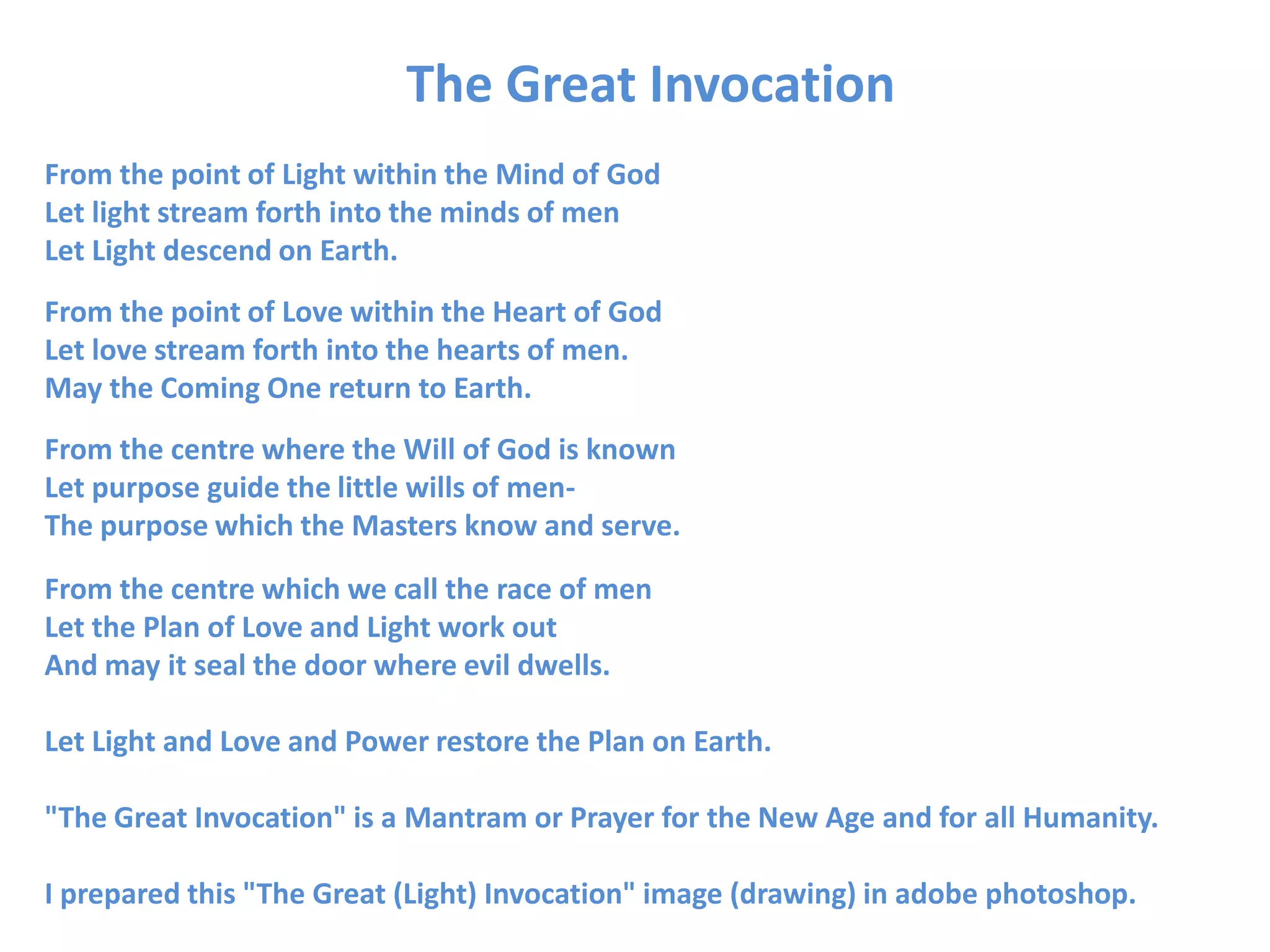 The great invocation | PPT
