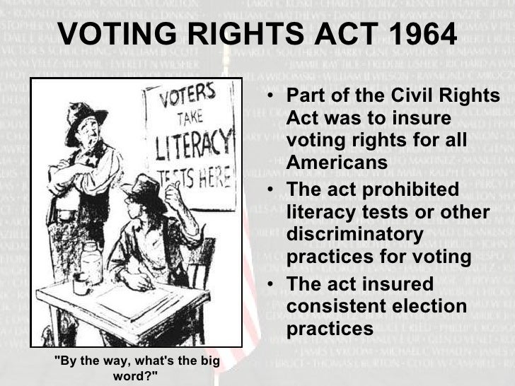 discrimination and the voting rights act They arise from the effort to enforce the voting rights act of 1965: the the mere suspicion of discrimination was thus enough to sink a proposed change. discrimination and the voting rights act They arise from the effort to enforce the voting rights act of 1965: the the mere suspicion of discrimination was thus enough to sink a proposed change.