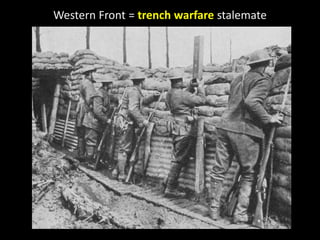Western Front = trench warfare stalemate
 