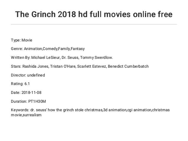 The Grinch 2018 Hd Full Movies Online Free