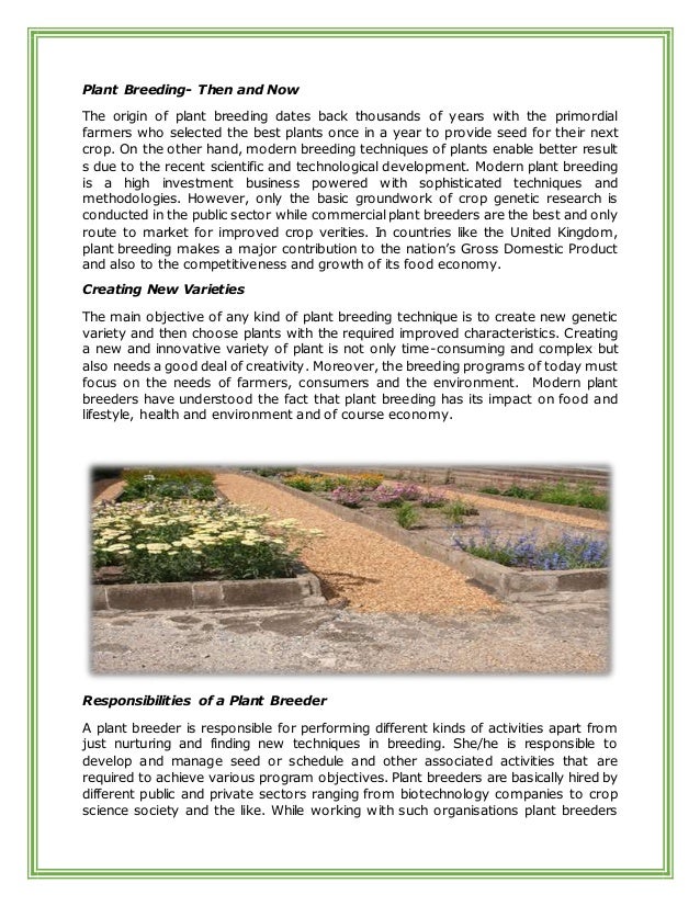 The growing importance of plant breeding for sustainable