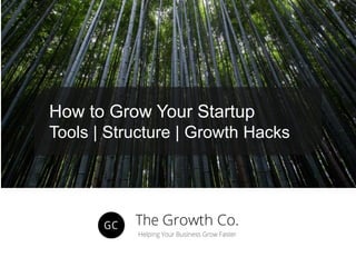 How to Grow Your
Business Faster
Tools | Structure | Growth Hacks
 