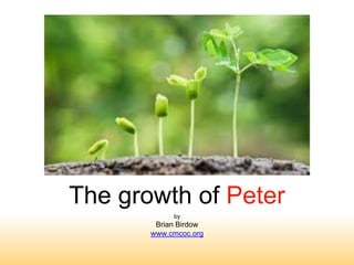 The growth of Peter
by
Brian Birdow
www.cmcoc.org
 