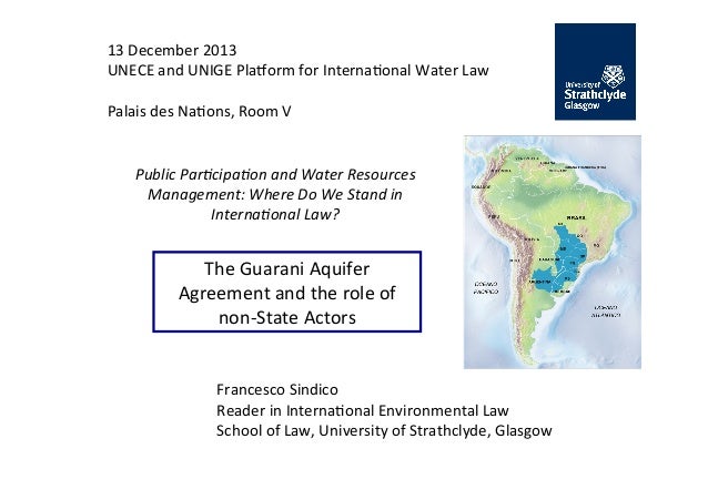 The Guarani Aquifer Agreement The Role Of Non State Actors
