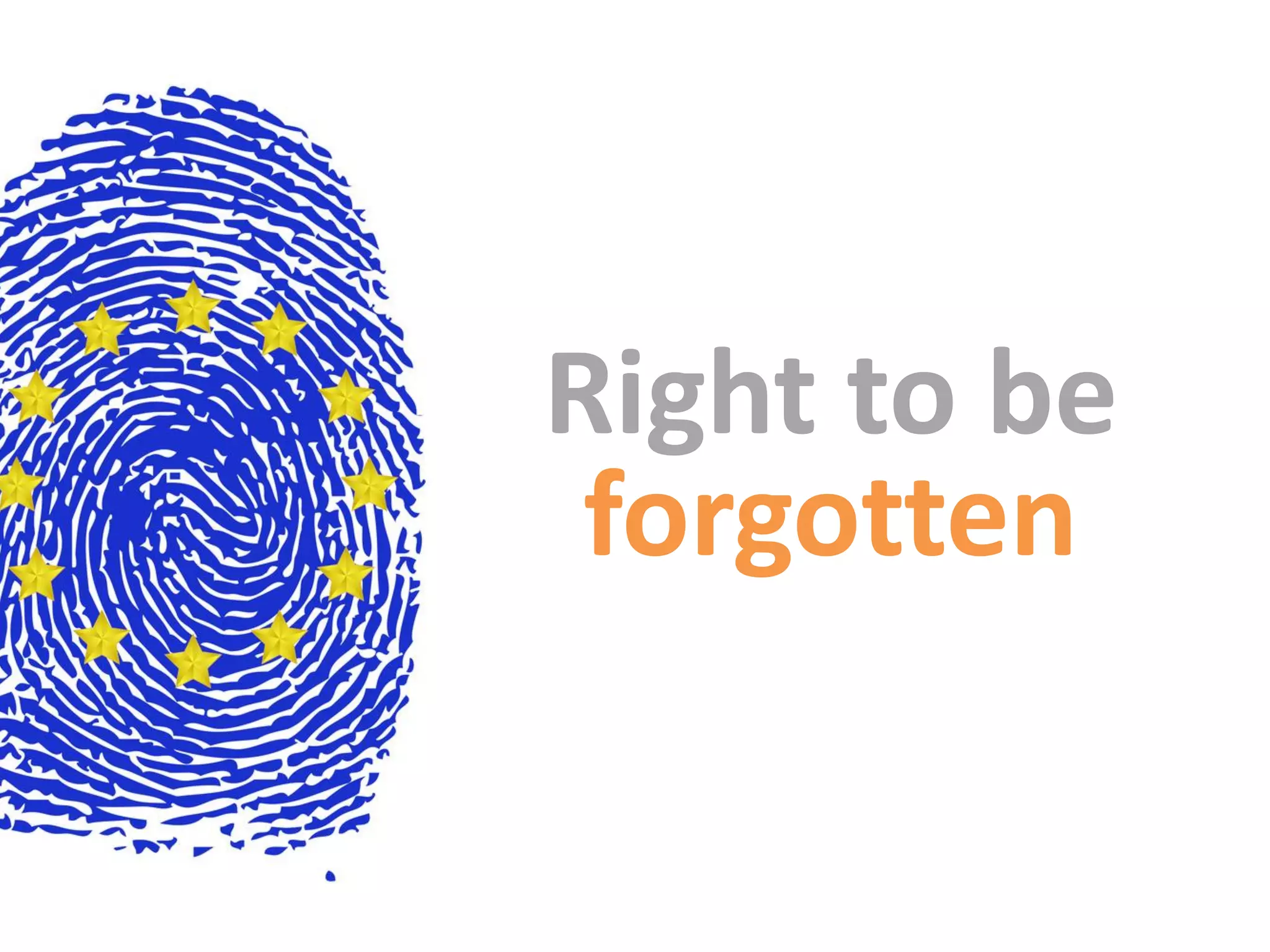 Right to be
forgotten
 