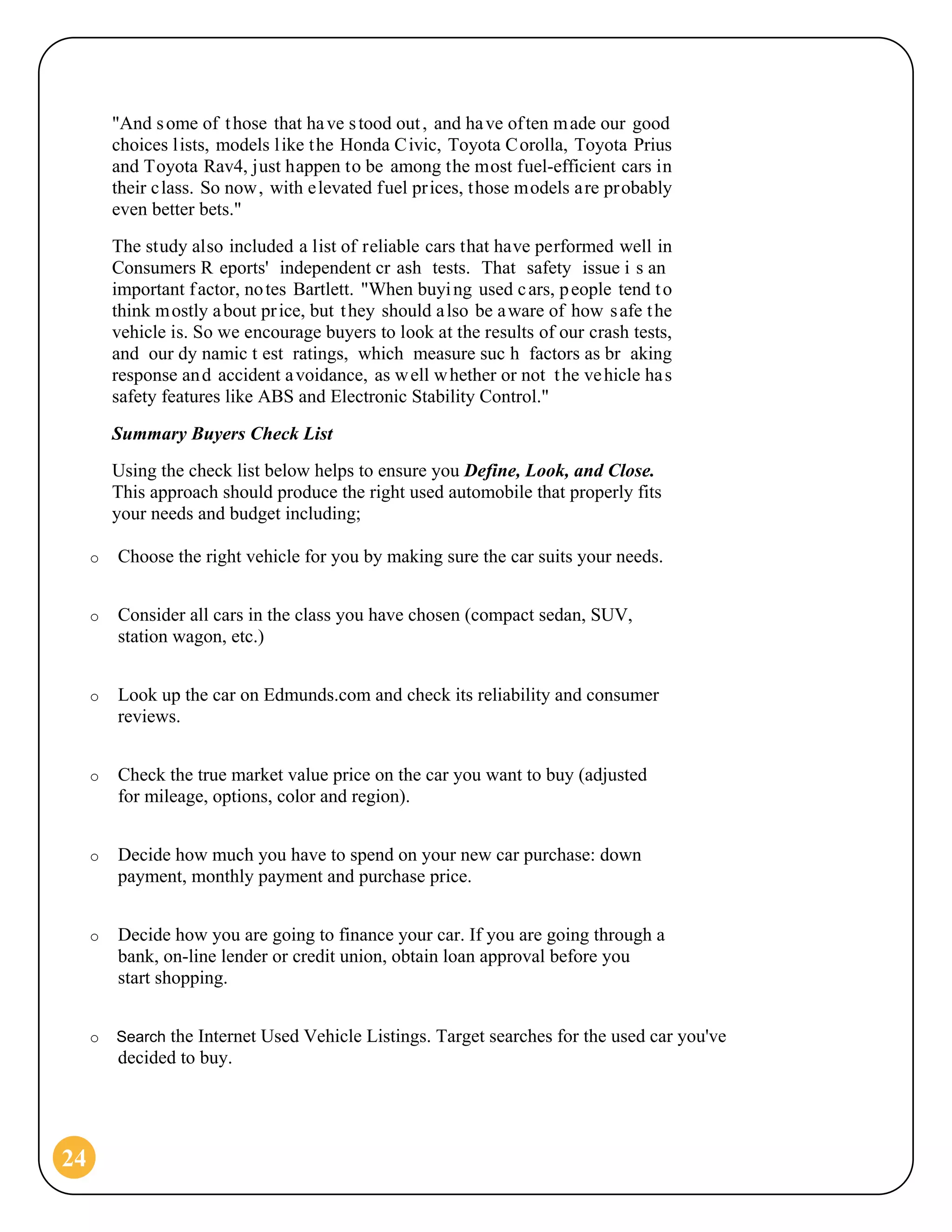 The Guide to Buying a Used Car | PDF