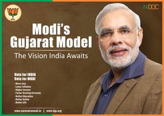 Modi’s
Gujarat Model
The Vision India Awaits
Vote for INDIA
Vote for MODI
 