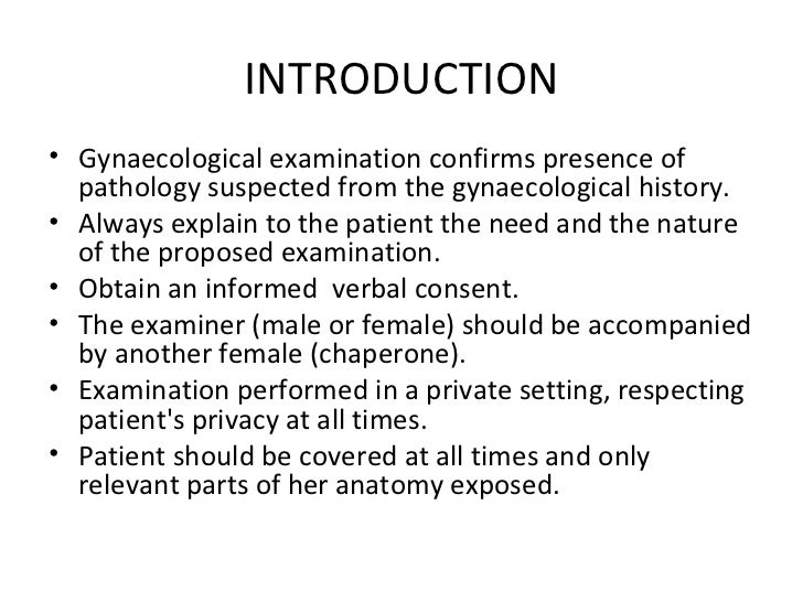 The gynaecological examination ppt