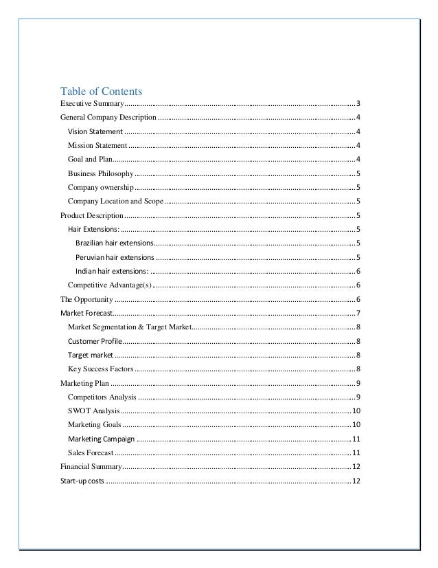 the hair boutique business plan boutique business plans