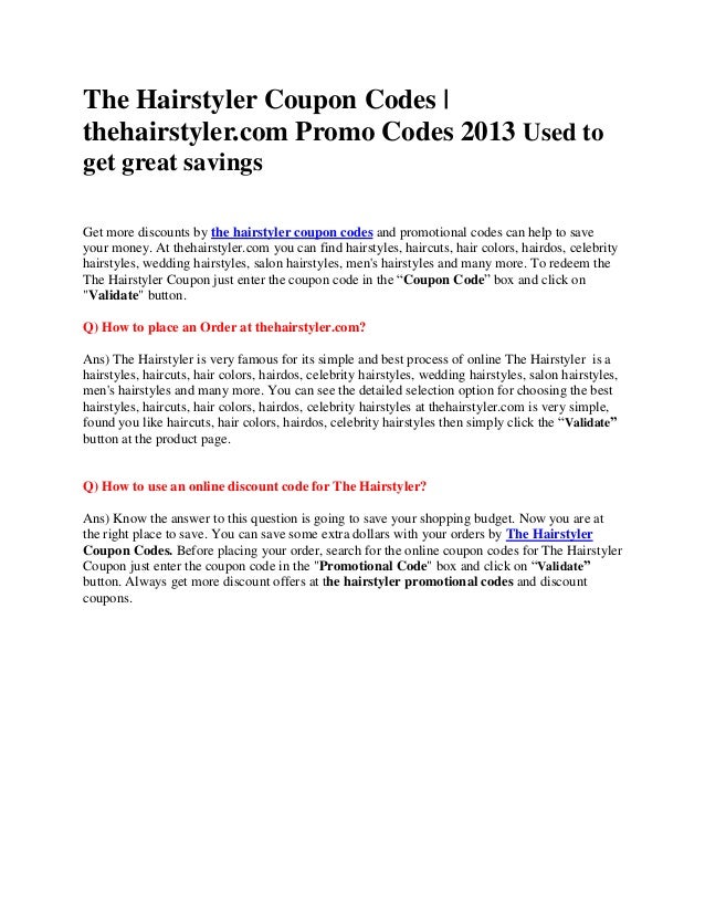 Thehairstyler Coupons The Hairstyler Coupon Codes Thehairstyler C
