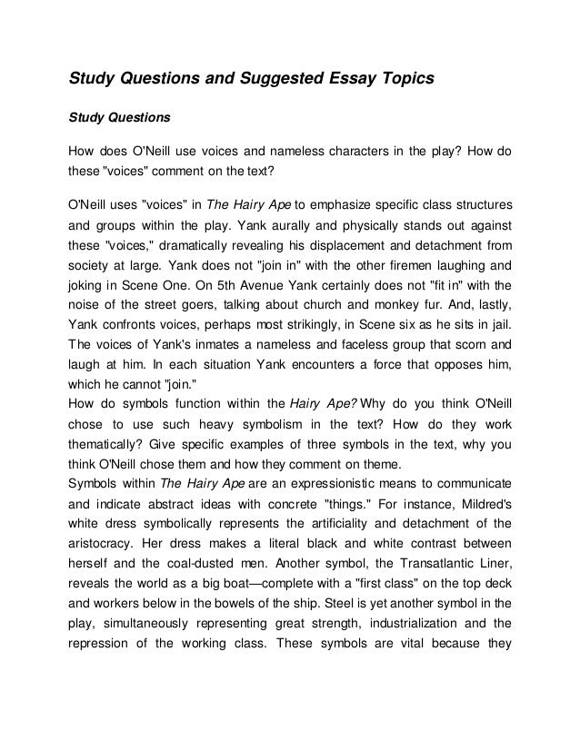 the hairy ape essay The hairy ape order instructions: based on what you know about bullying by today’s standards- in school, work, or social environment-is yank in “the hairy ape” by eugene o’neill the bully or bullied. the hairy ape essay The hairy ape order instructions: based on what you know about bullying by today’s standards- in school, work, or social environment-is yank in “the hairy ape” by eugene o’neill the bully or bullied.