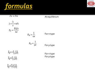 At equilibrium
For n type
For p type
For n type
For p type
 