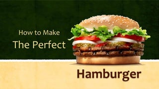 Hamburger
The Perfect
How to Make
 