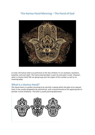 The hamsa hand meaning the hand of god | PDF