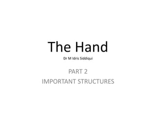 The HandDr M Idris Siddiqui
PART 2
IMPORTANT STRUCTURES
 