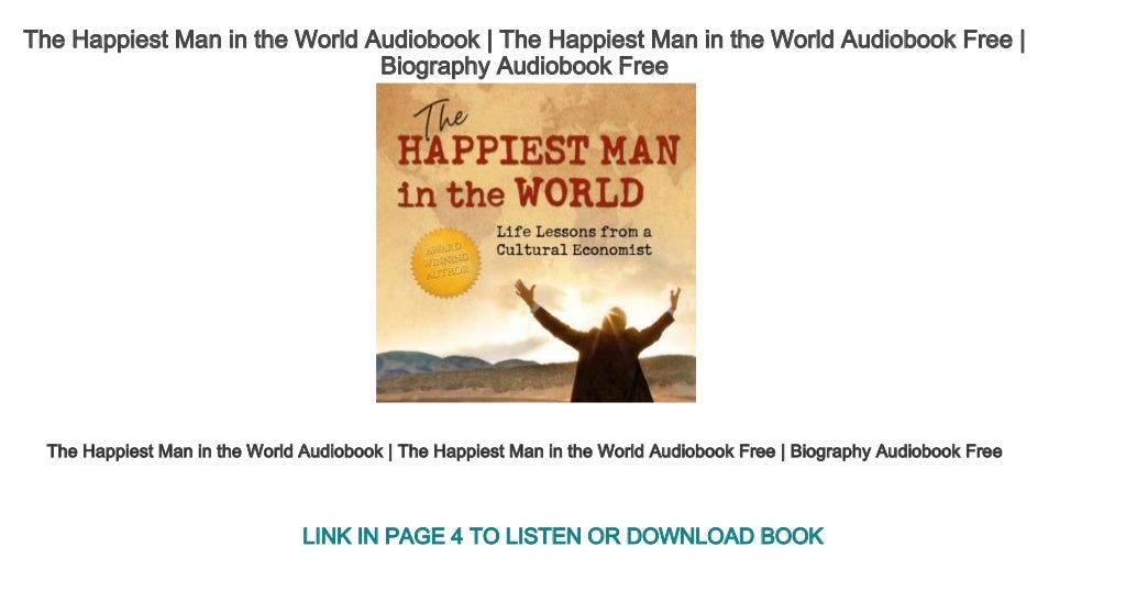 The Happiest Man in the World Audiobook The Happiest Man in the World Audiobook Free