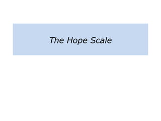 The Hope Scale
 